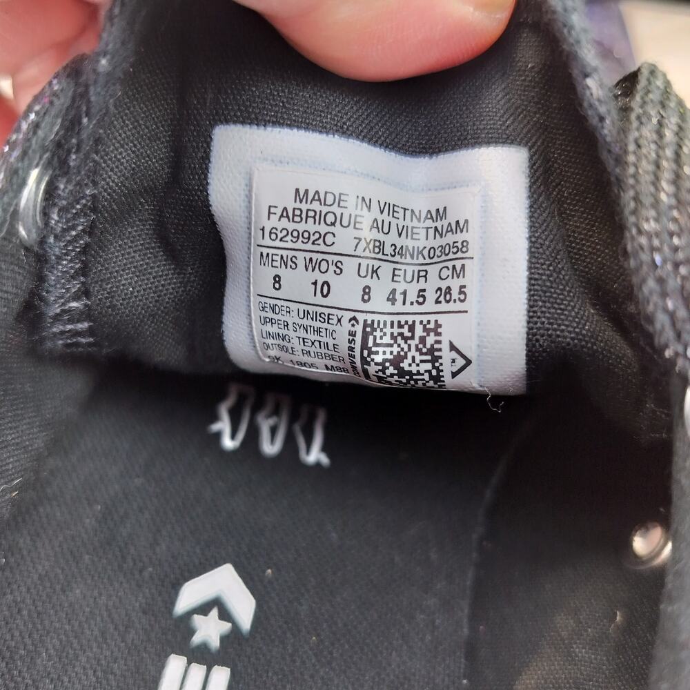 5159)Converse All Star Chuck Taylor Purple Low Top Glitter  Shoes Unisex W10/US8 - Picture 8 of 9